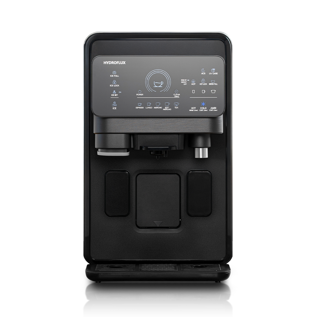 Hydroflux BREW capsule coffee machine with ice maker and water purifier