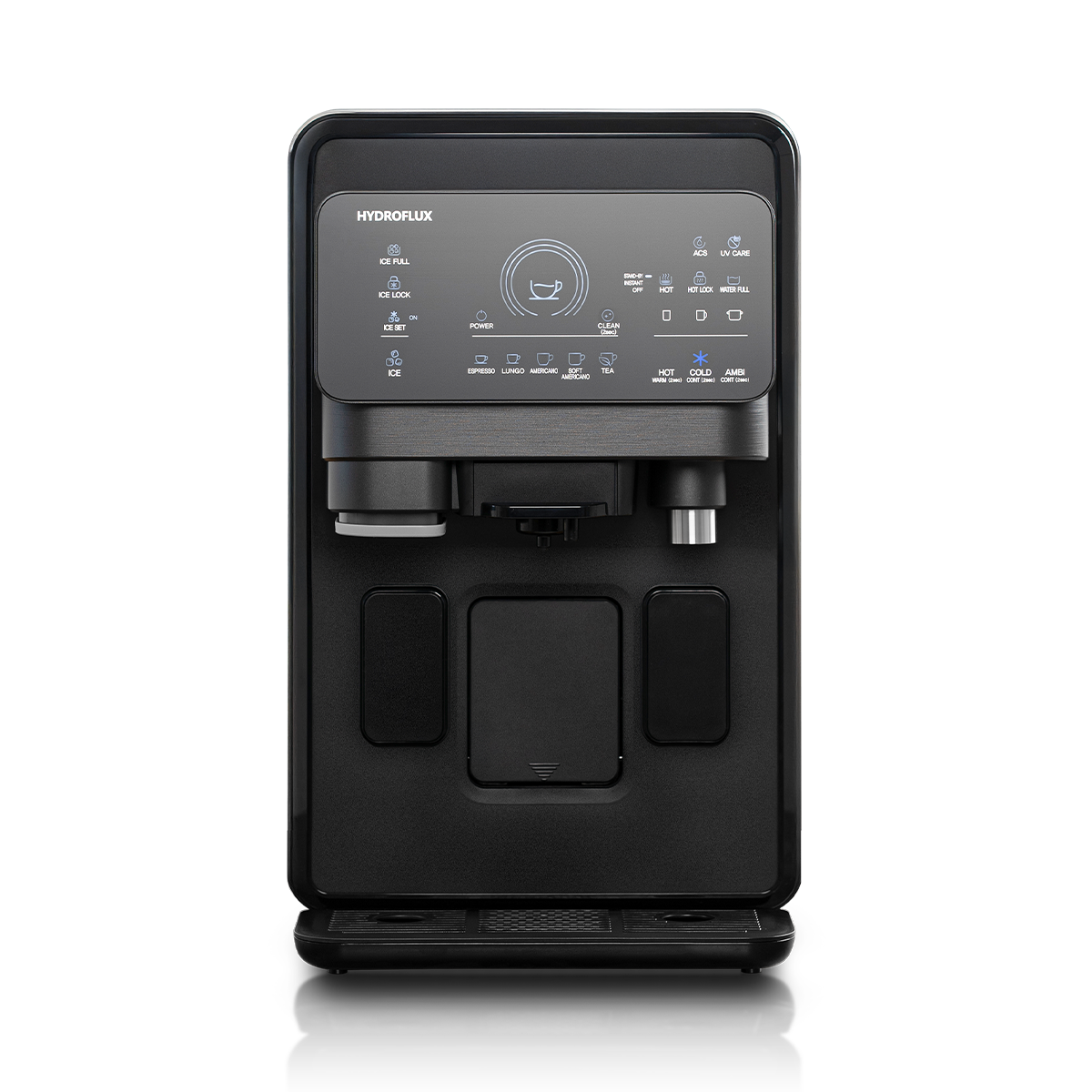 Hydroflux BREW capsule coffee machine with ice maker and water purifier
