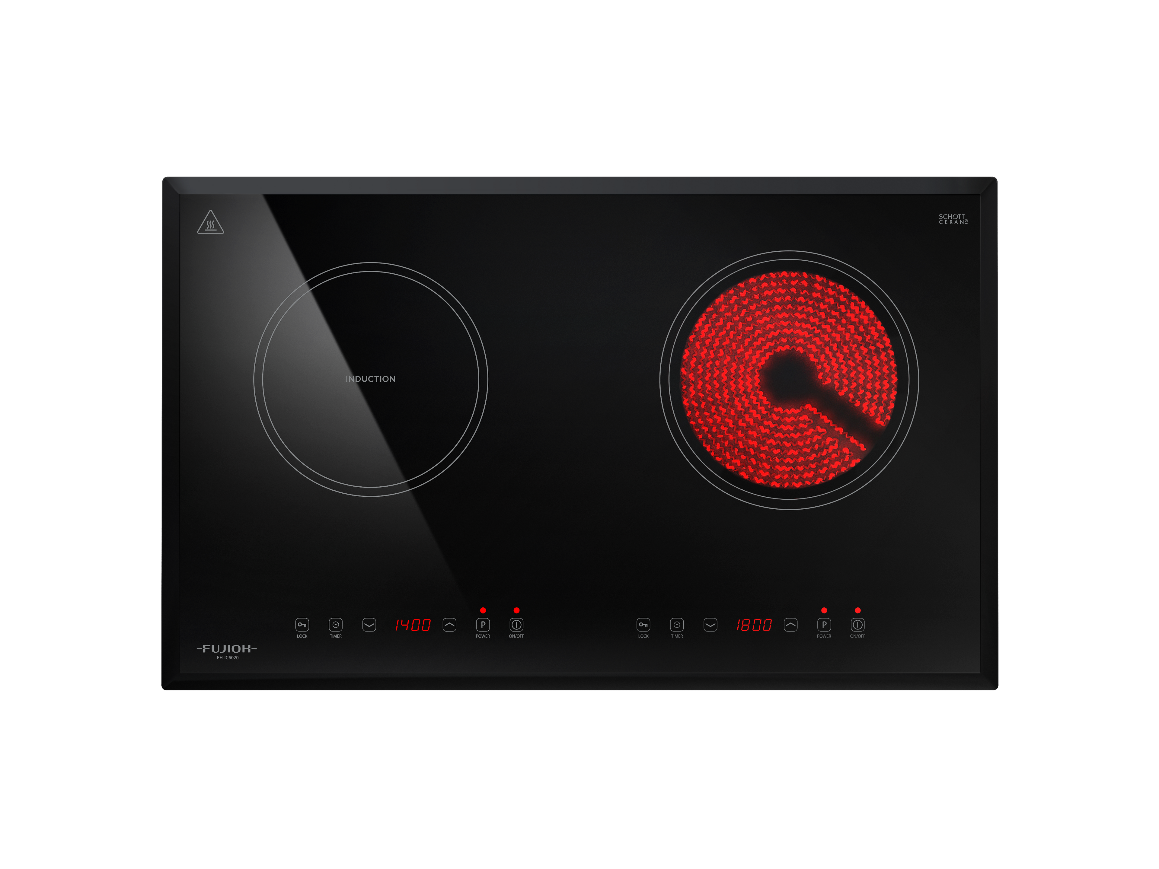 Fujioh FH-IC6020 hybrid hob with one induction and one ceramic zone, 700 mm wide