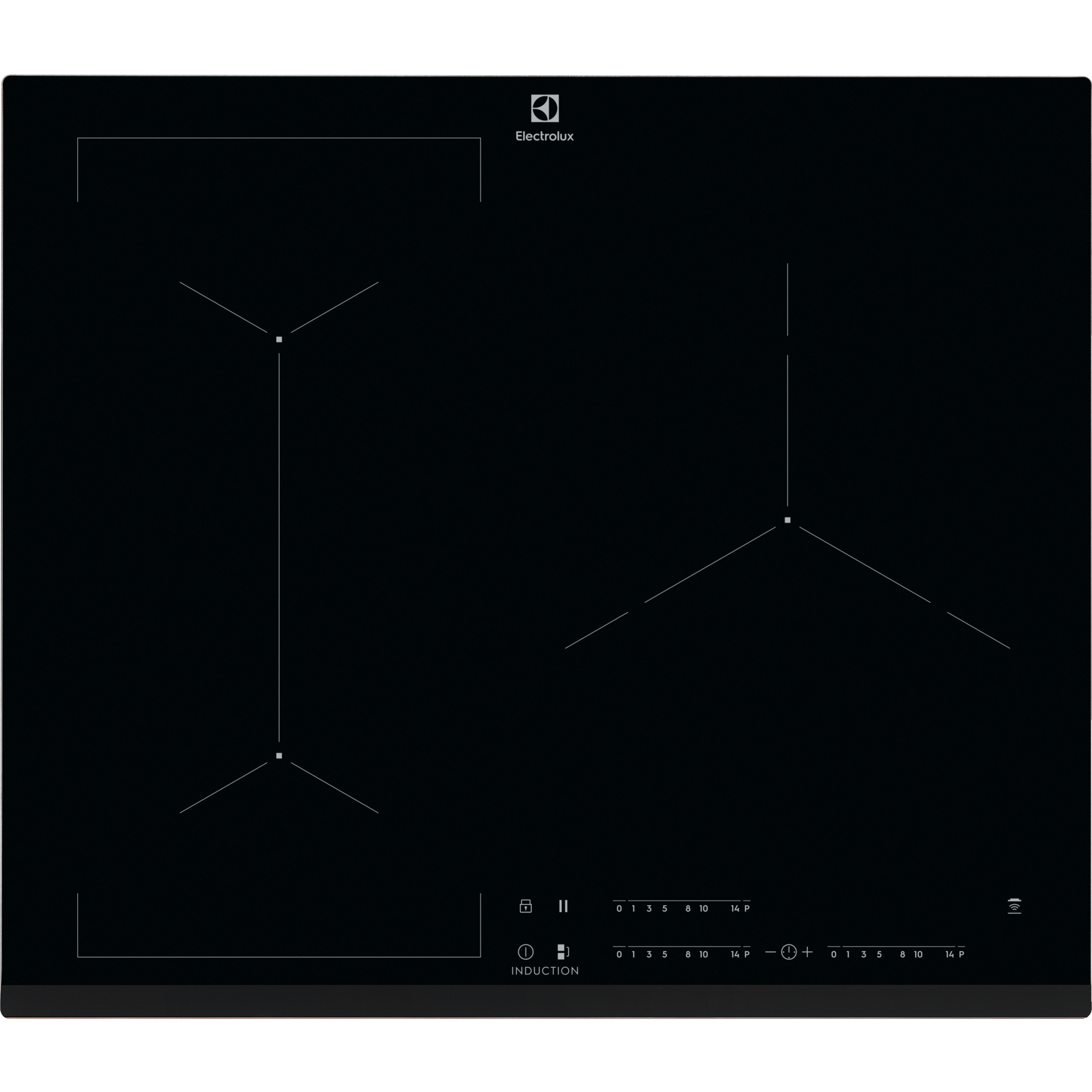 EIV63343 60cm 600 Series built-in induction hob with 3 cooking zones