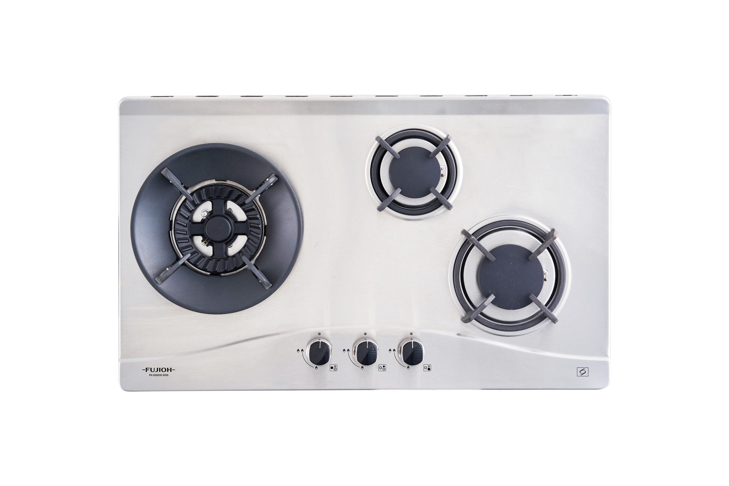 Fujioh FH-GS5035 SVSS three-burner gas hob in stainless steel, 750 mm wide