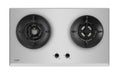 Fujioh FH-GS7020 SVSS two-burner gas hob in stainless steel with a double inner flame burner, 780 mm wide
