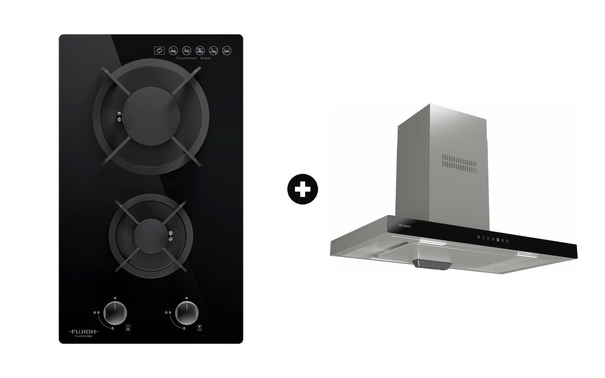 Fujioh Bundle — FH-GS2525 Domino Hob + FR-MT1990 Chimney Hood