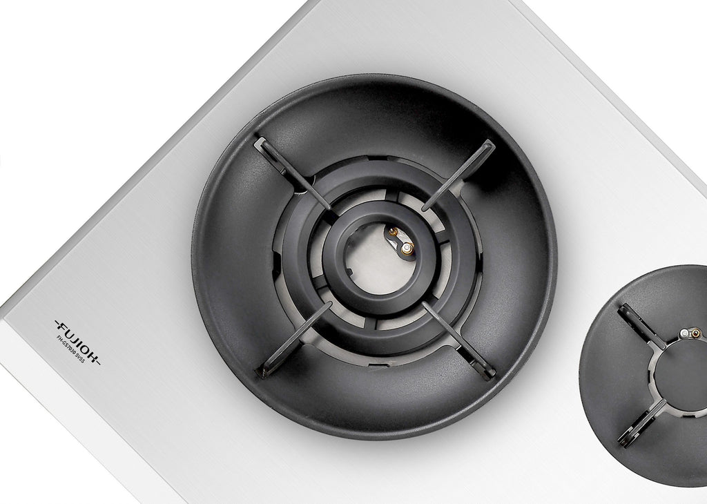 Fujioh FH-GS7030 SVSS three-burner gas hob in stainless steel, further view 2