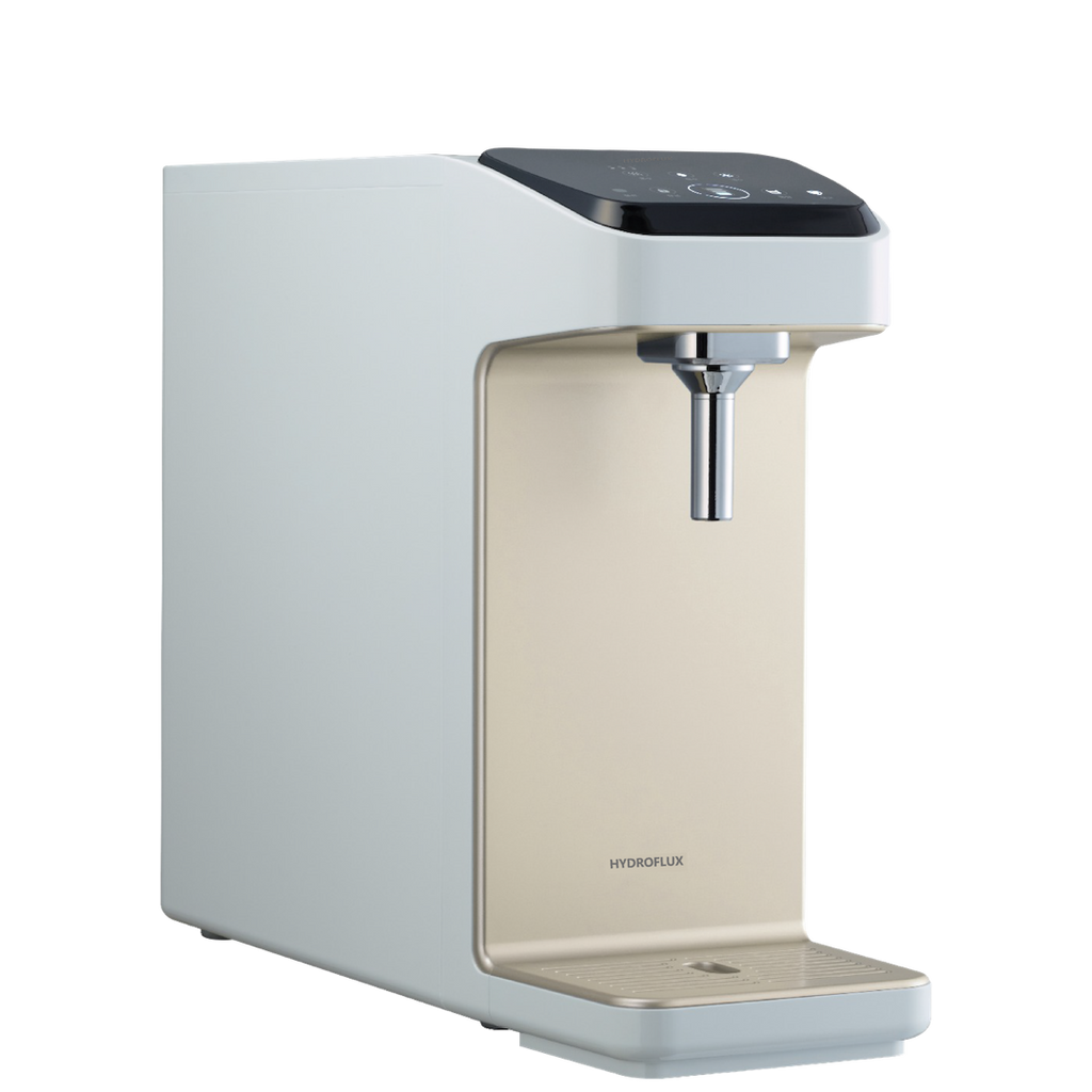 Hydroflux H2300 slim tankless water purifier in Gold