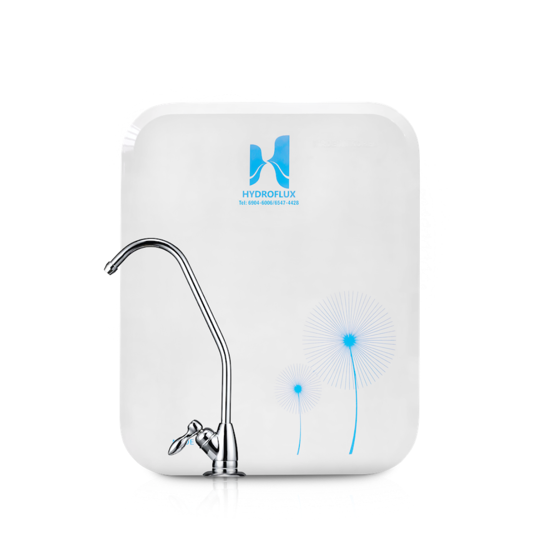Hydroflux under-sink water purifier with four-stage tankless filtration