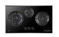 Fujioh FH-GS7030 SVGL three-burner gas hob in glass with a double inner flame burner, 880 mm wide