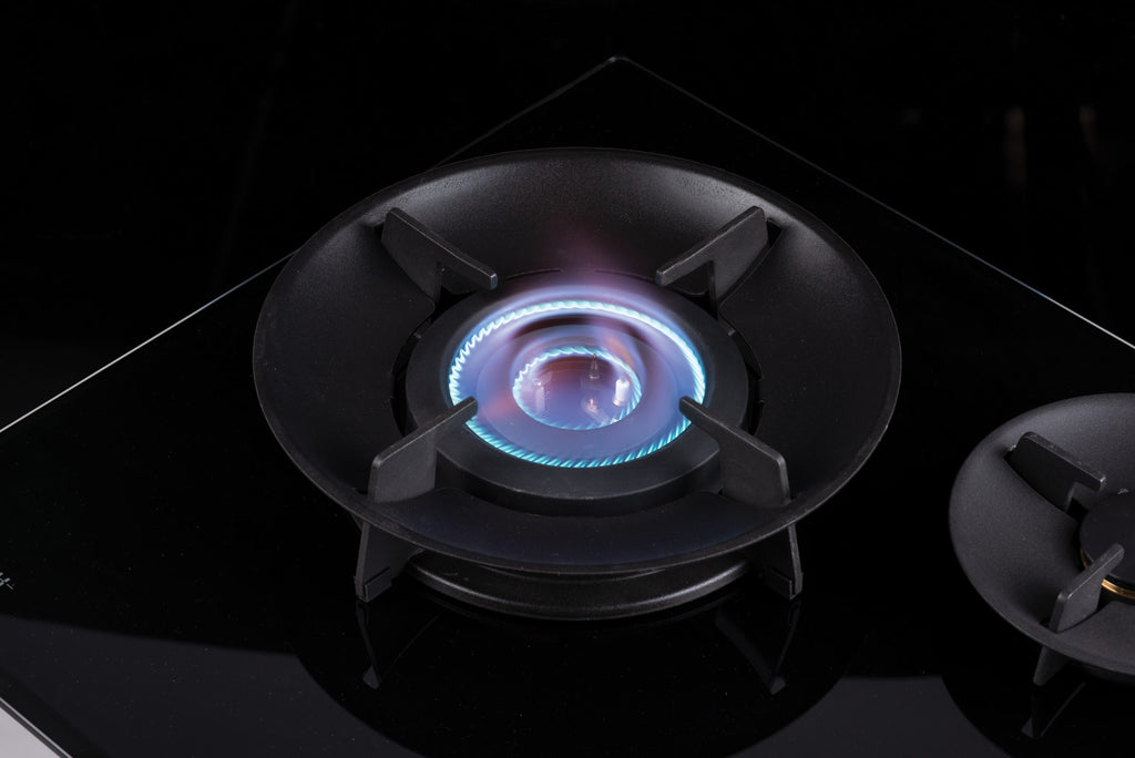 Fujioh FH-GS7030 SVGL three-burner gas hob in glass, further view 3