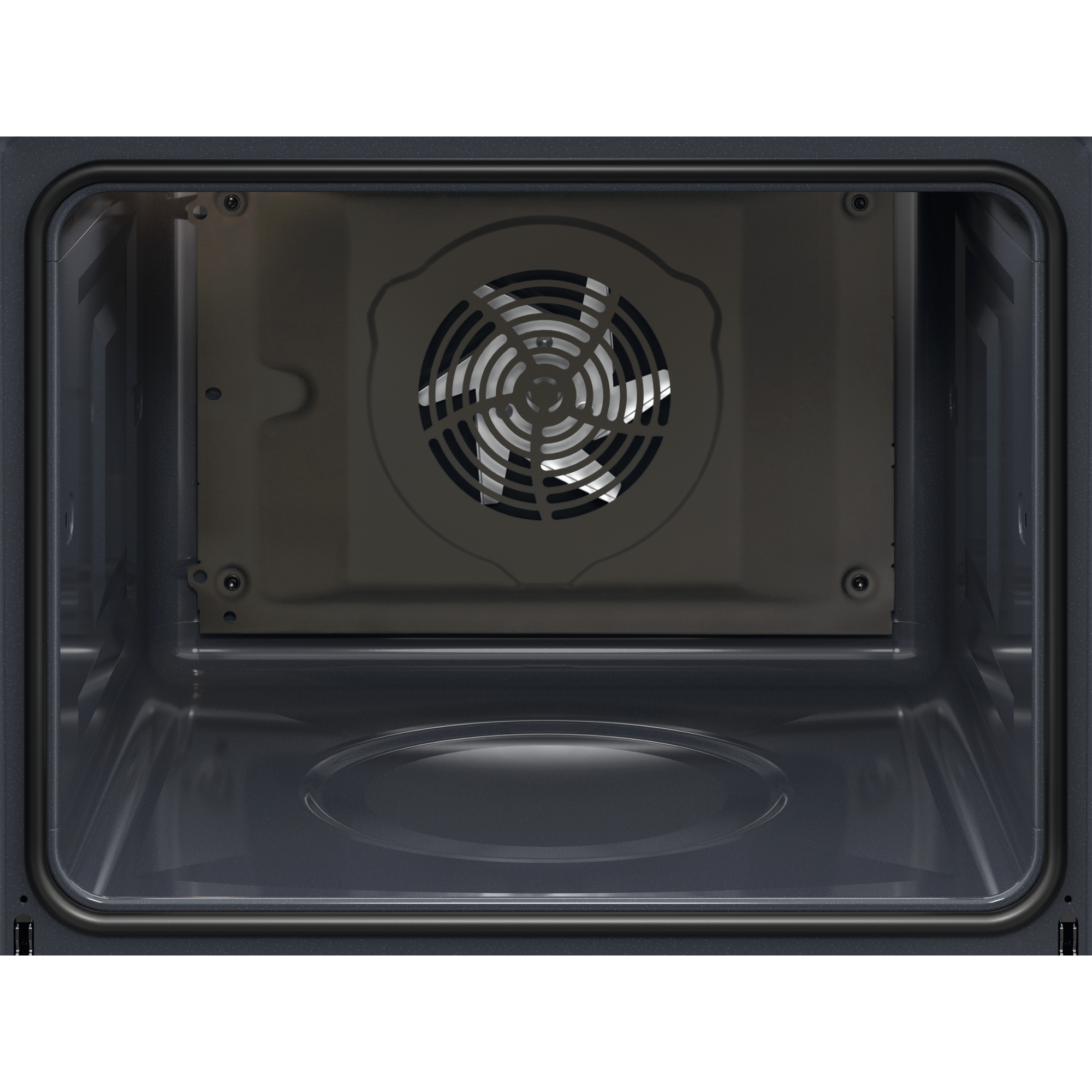 Electrolux KOFBC38H 60 cm 500 SurroundCook built-in single oven, 72 L, interior view of the empty cavity showing the rear fan cover