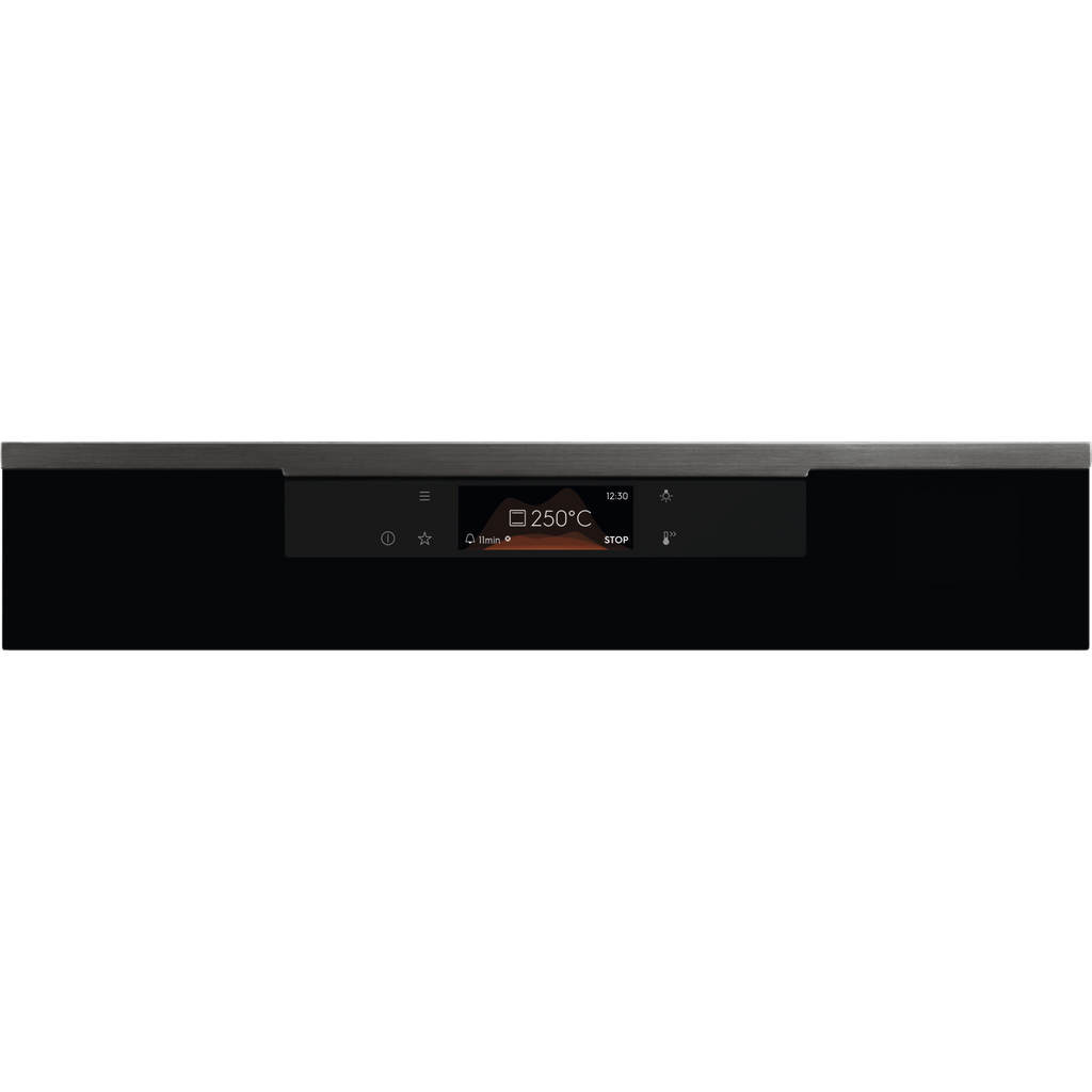 Electrolux KOFBC38H 60 cm 500 SurroundCook built-in single oven, 72 L, close-up of the black touch control panel and display