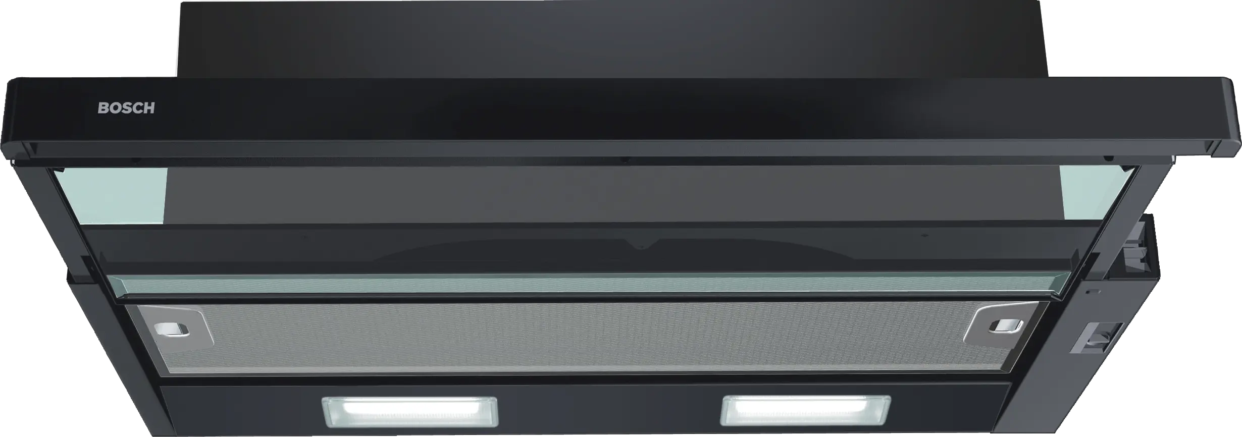 Bosch DFT63CA61B telescopic cooker hood in black, 598 mm wide