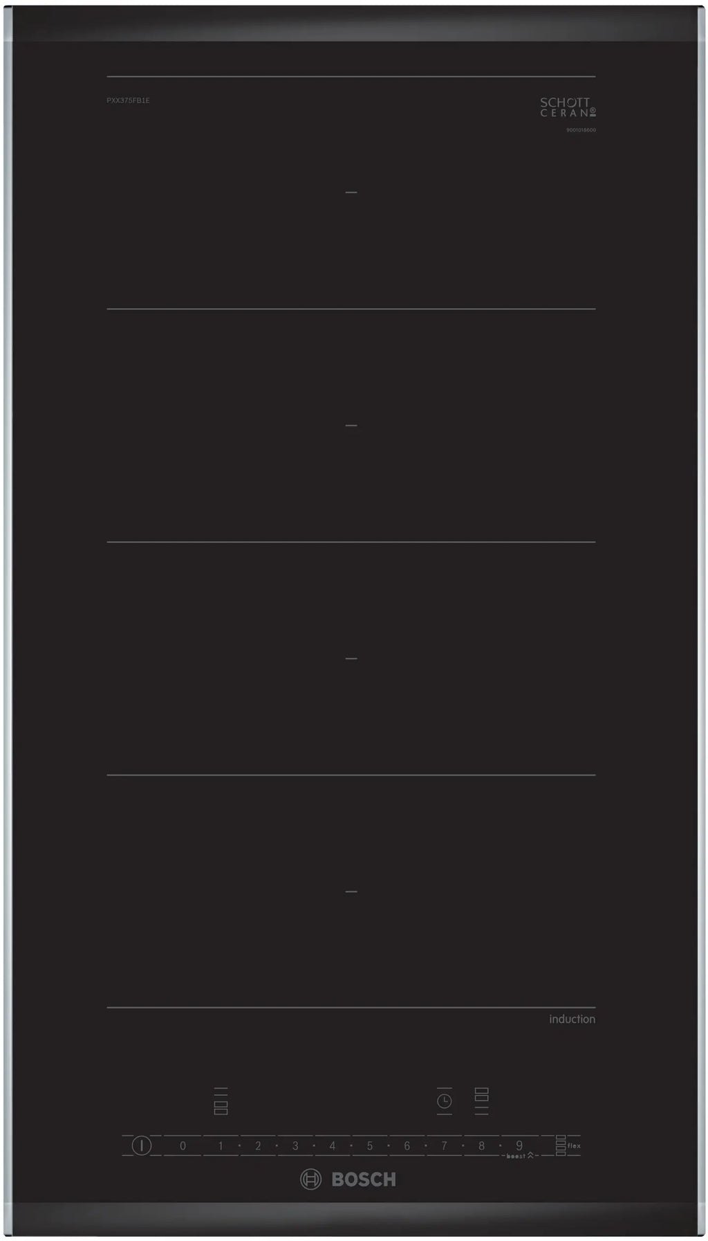 Bosch PXX375FB1E flex induction hob, surface mount with frame, 306 mm wide