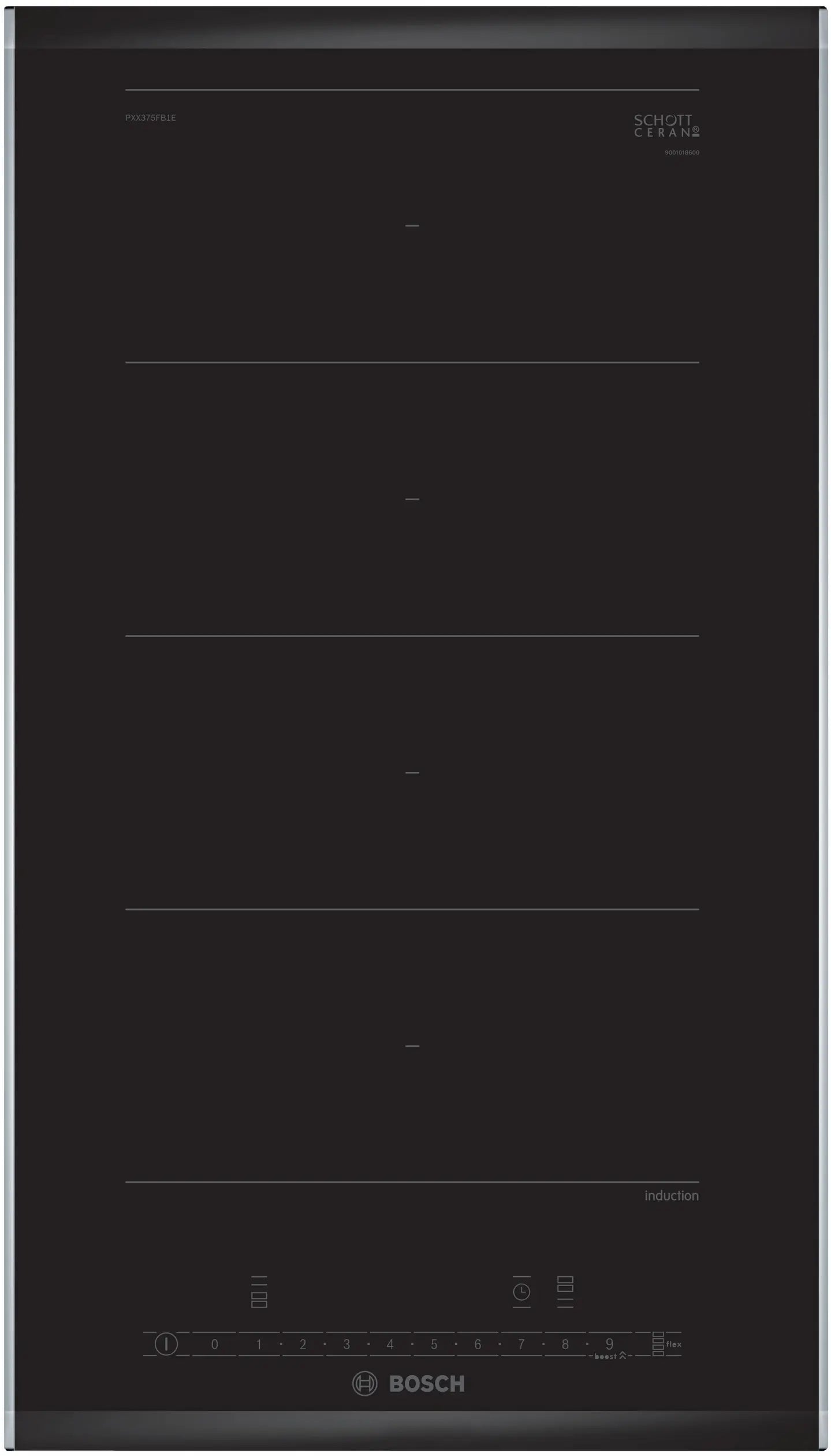Bosch PXX375FB1E flex induction hob, surface mount with frame, 306 mm wide