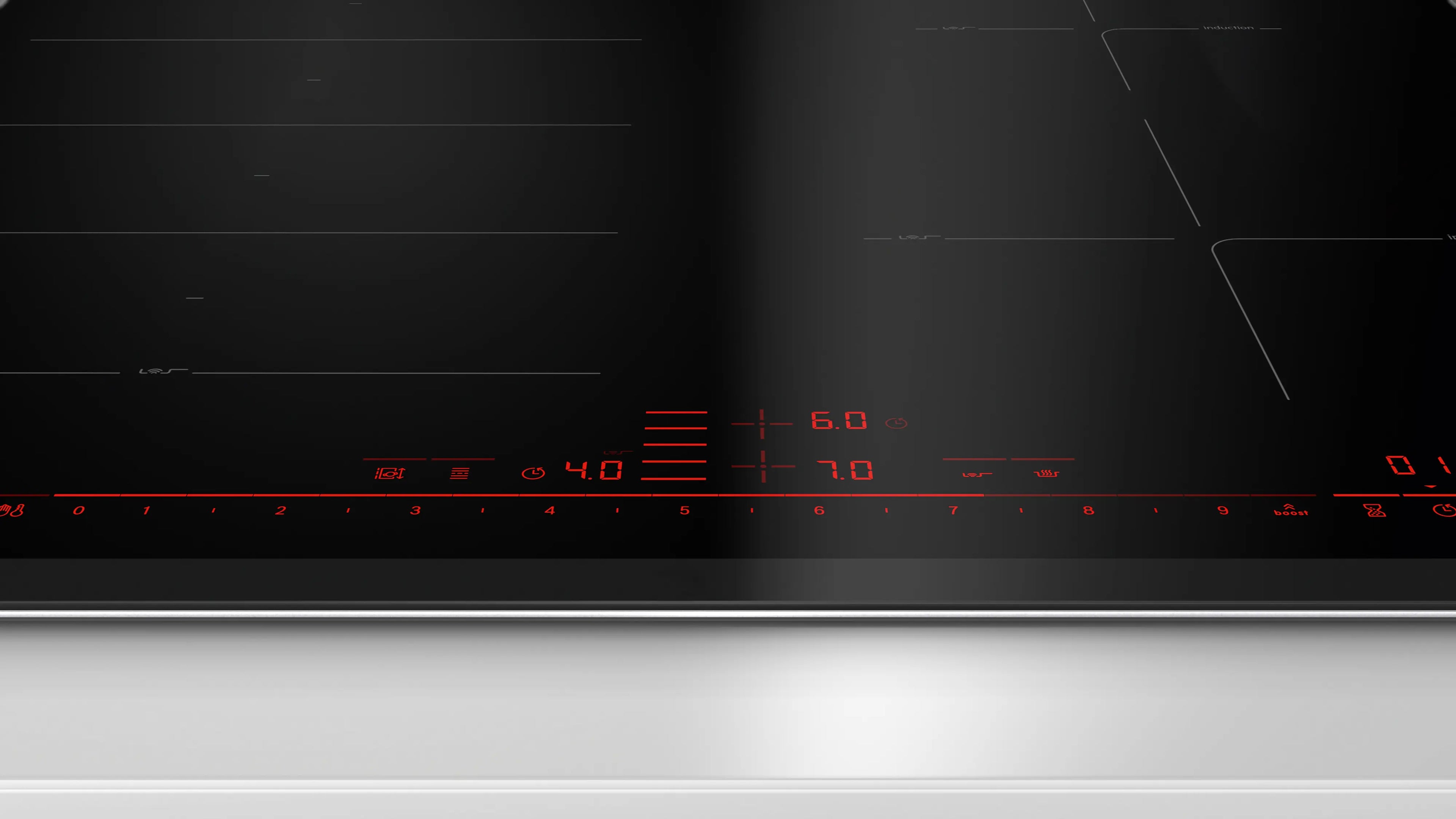 Bosch PXE675DC1E induction hob, surface mount with frame, further view 5