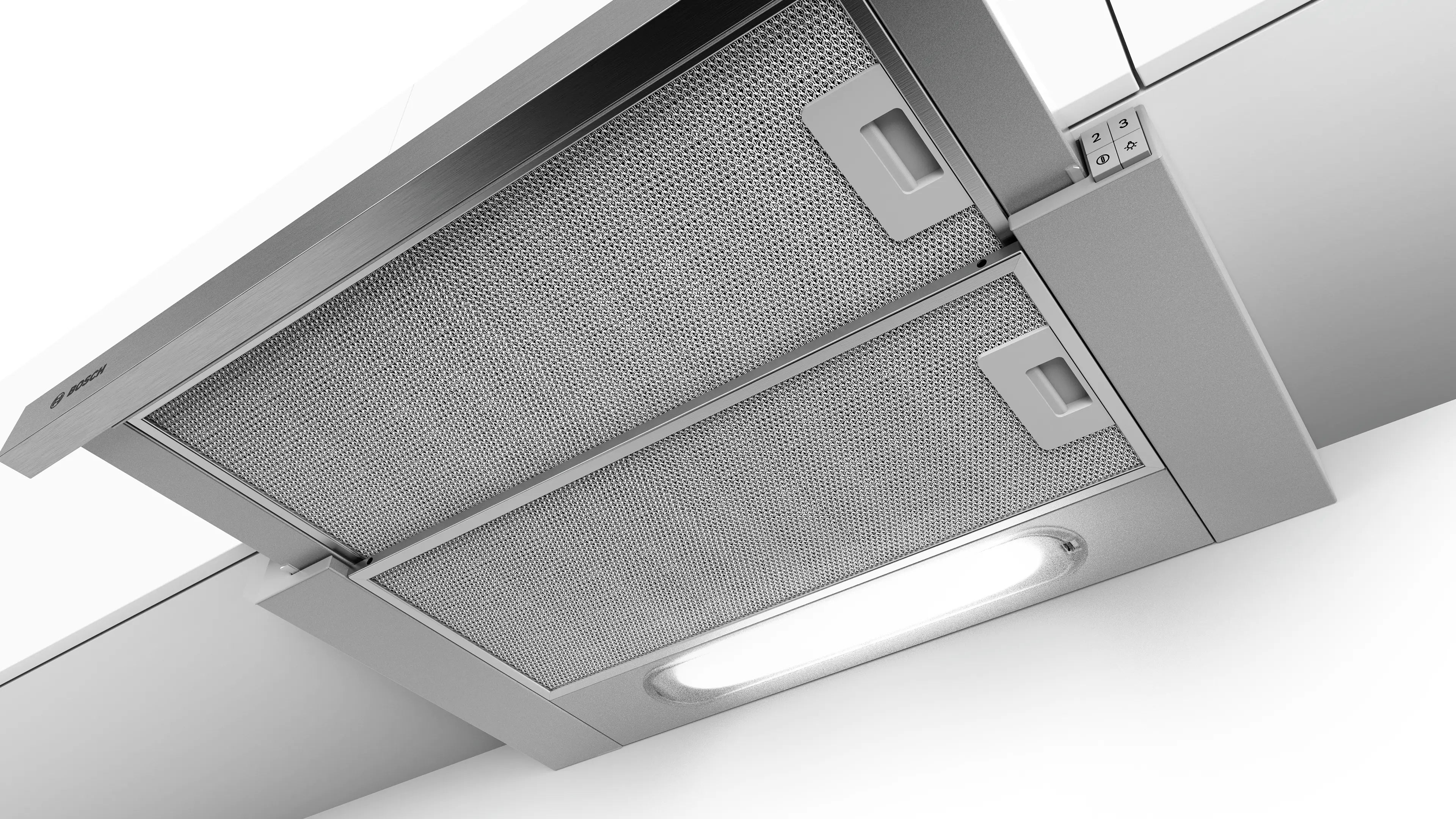 Bosch DFT63AC50 telescopic cooker hood in silver, further view 3