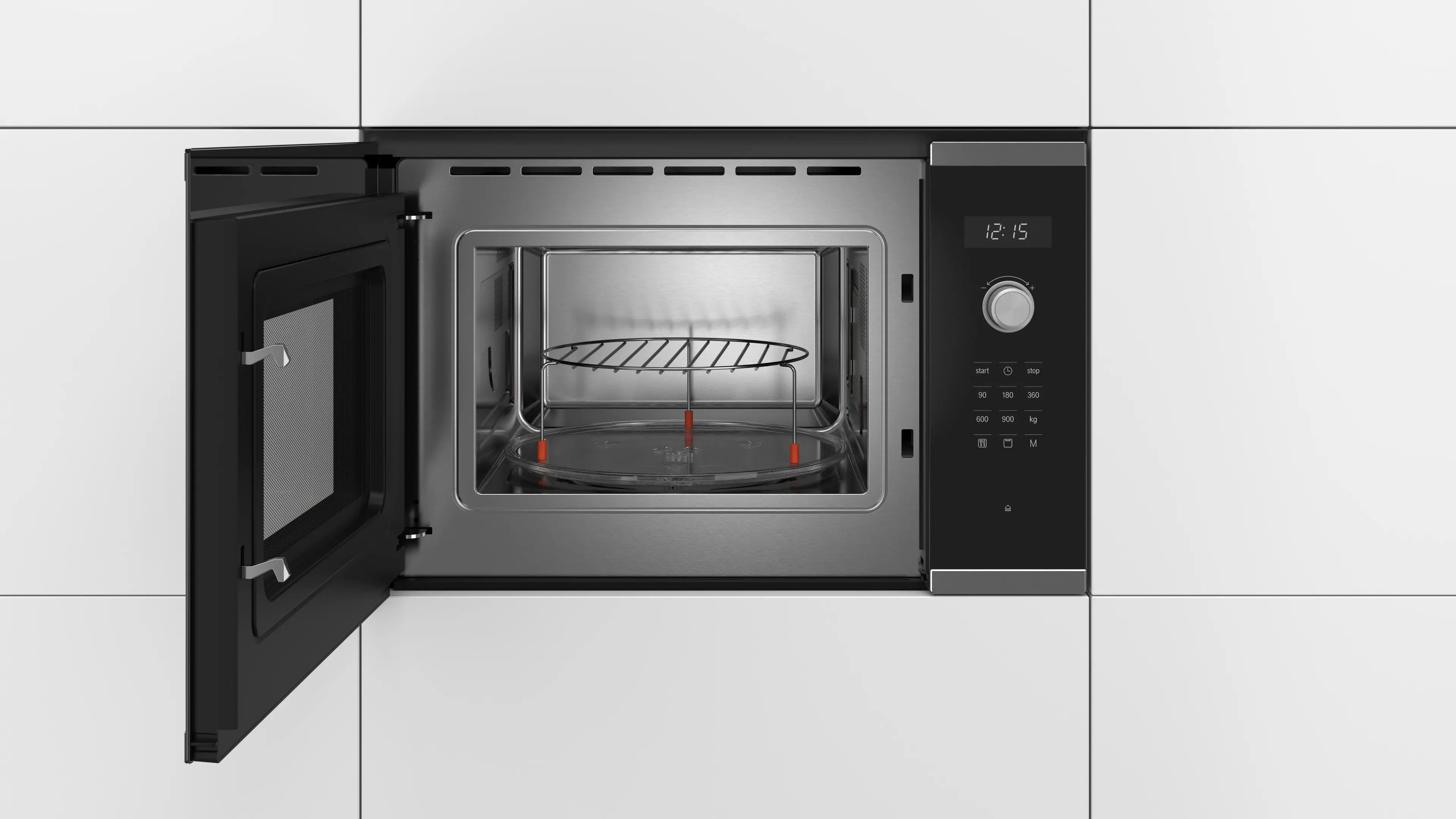 Bosch BEL554MS0K built-in microwave with grill in stainless steel, further view 3