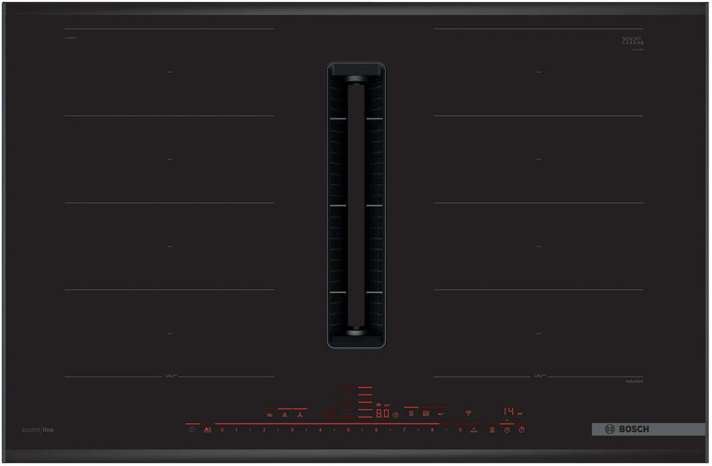 Bosch PXX895D66E induction hob with integrated ventilation, 816 mm wide