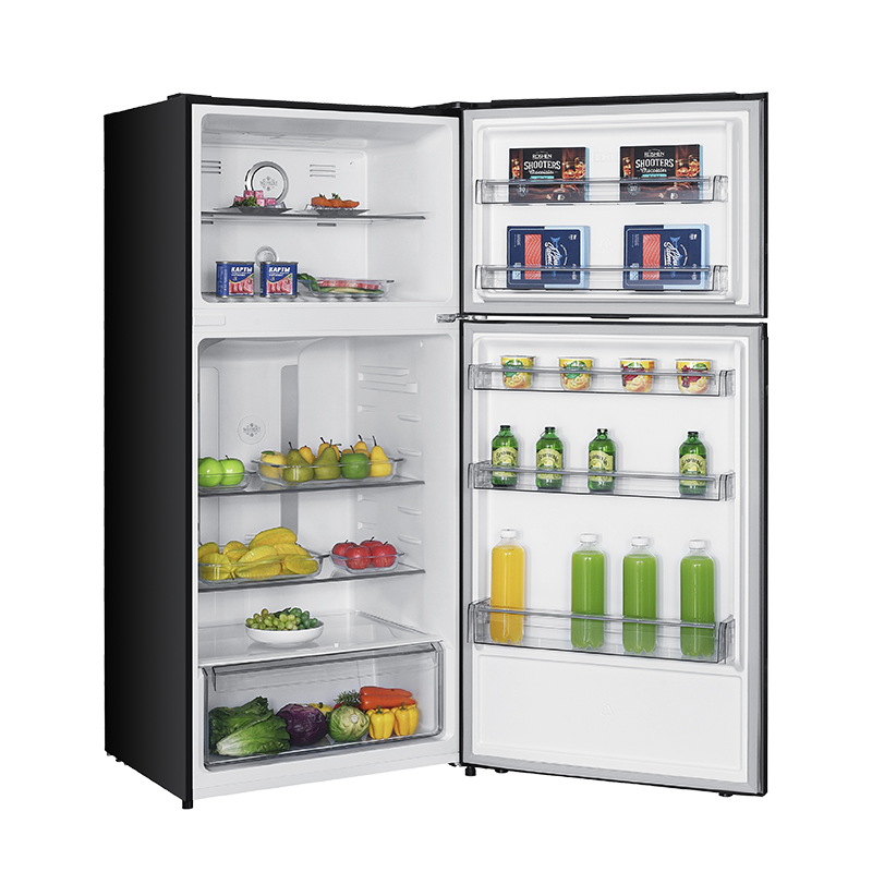 Mayer MMFT450MG two-door frost free top mount freezer refrigerator, further view 3