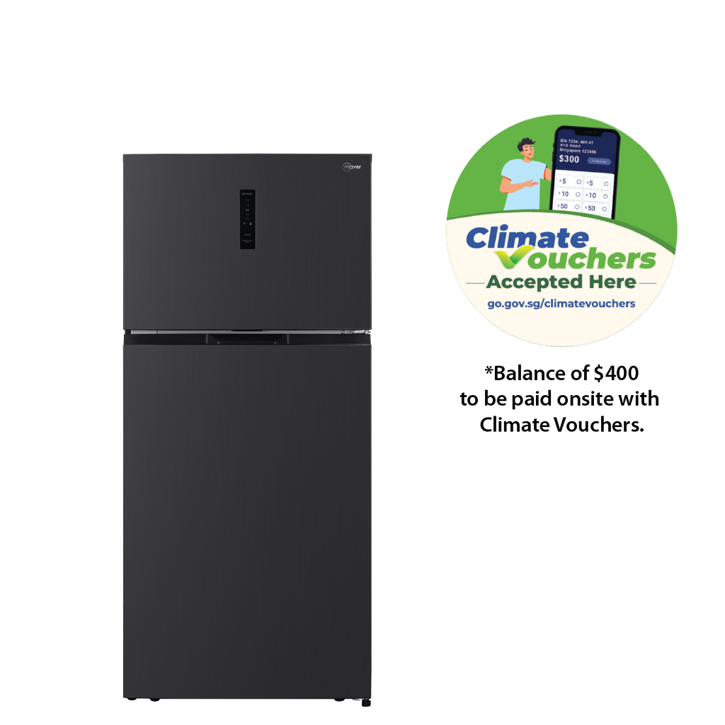Mayer MMFT450MG two-door frost free top mount freezer refrigerator, 480 litres