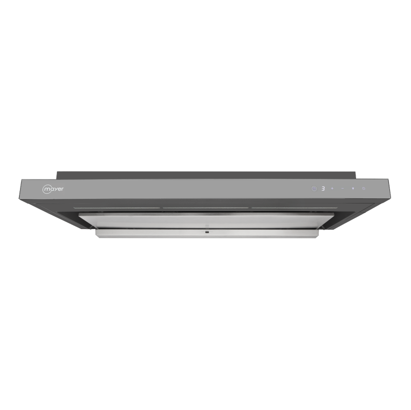 Mayer MMSI903OT-GM semi-integrated cooker hood with oil tray in Rotguss finish, 900 mm wide