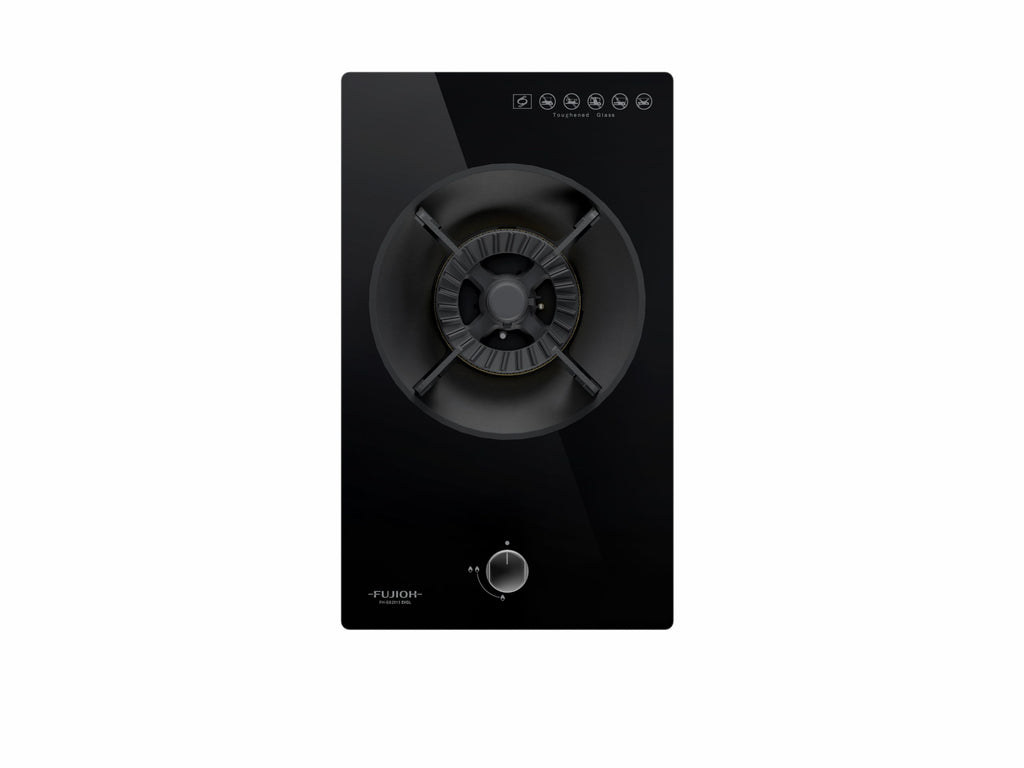 Fujioh FH-GS2515 SVGL single-burner domino gas hob in glass, 310 mm wide