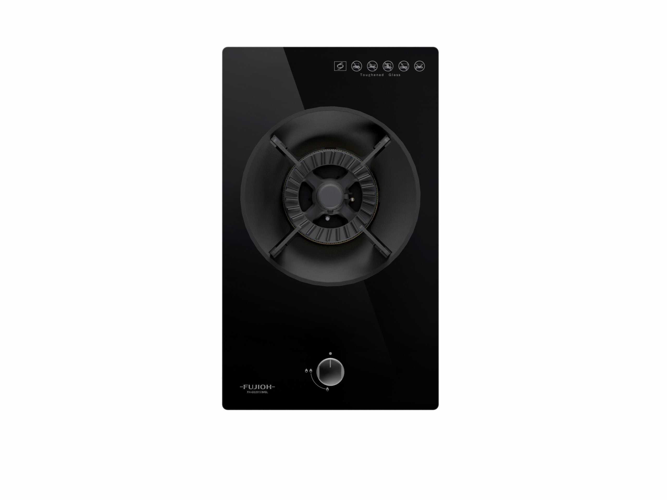 Fujioh FH-GS2515 SVGL single-burner domino gas hob in glass, 310 mm wide