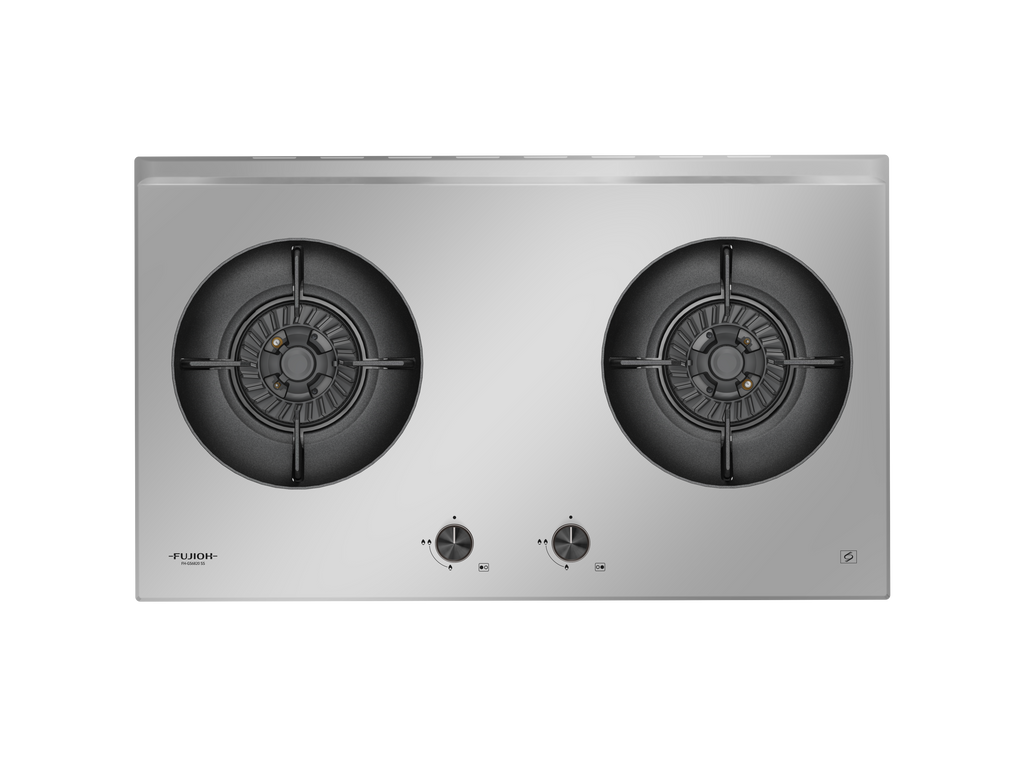 Fujioh FH-GS6820 SS two-burner gas hob in stainless steel, 780 mm wide