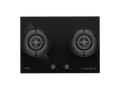 Fujioh FH-GS6827 GLBK two-burner gas hob in black glass, 700 mm wide