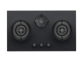 Fujioh FH-GS6830 three-burner gas hob in black glass, 880 mm wide