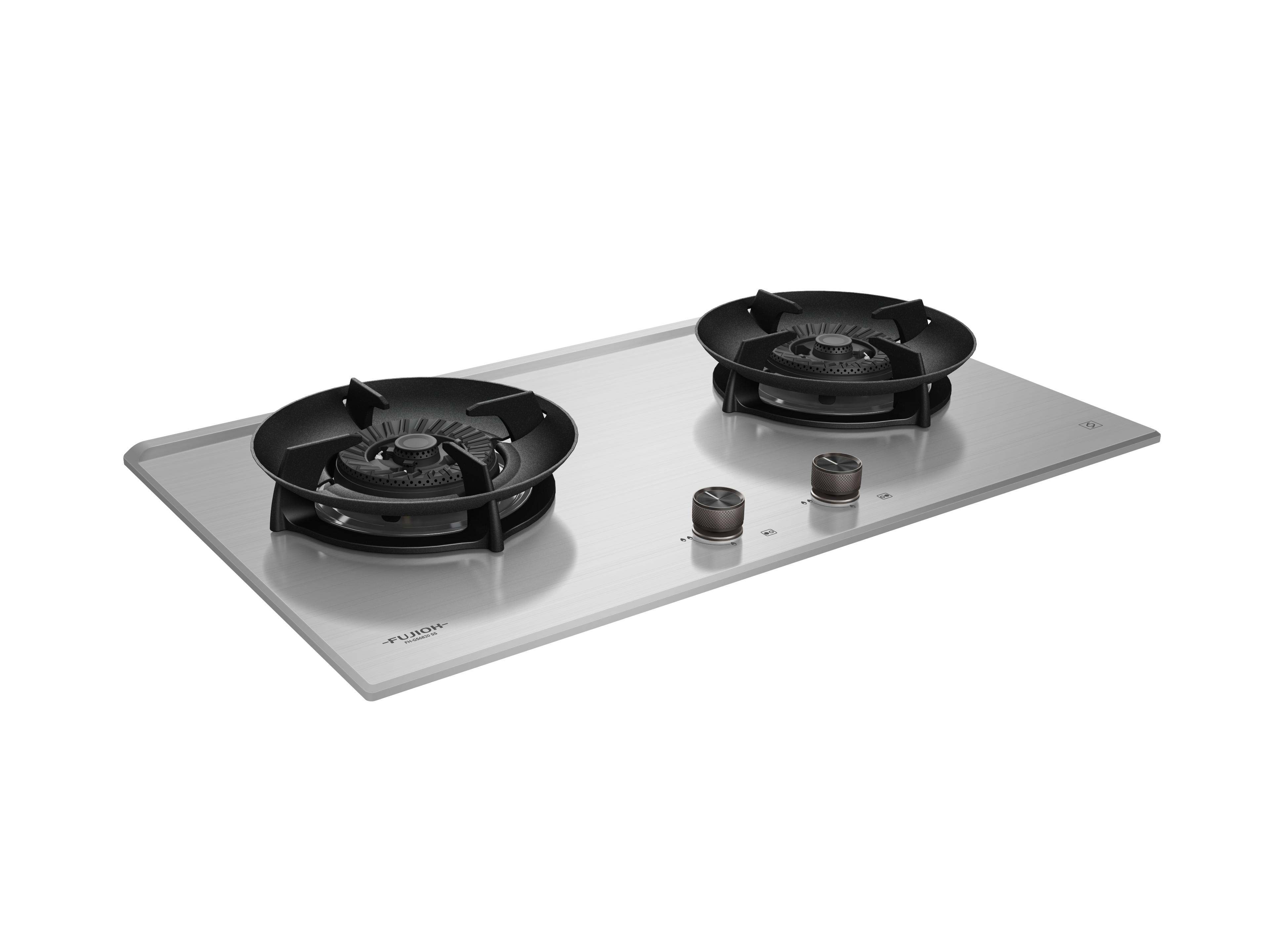 Fujioh FH-GS6820 SS two-burner gas hob in stainless steel, further view 2