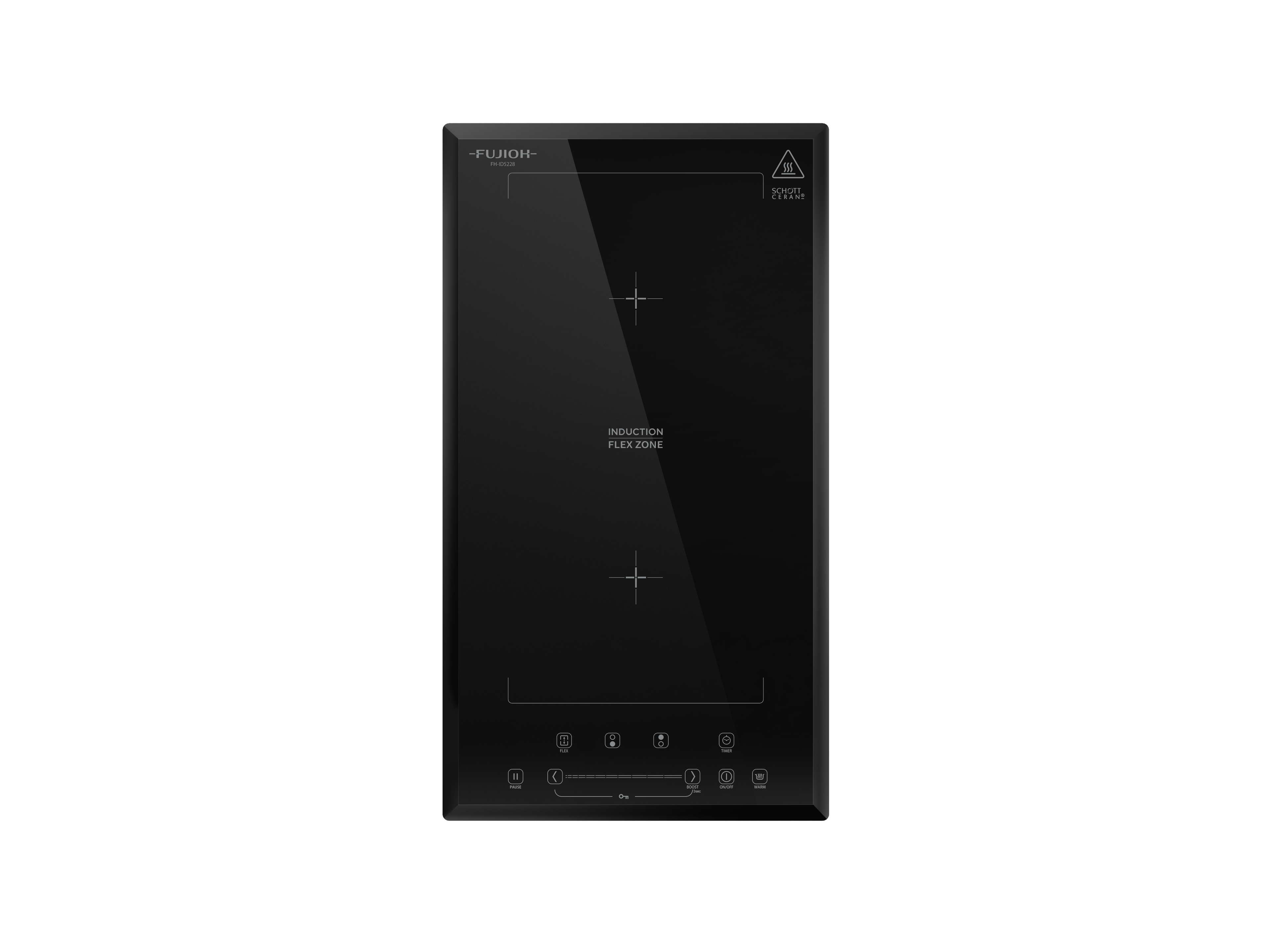 Fujioh FH-ID5228 domino flex induction hob in black glass, 288 mm wide