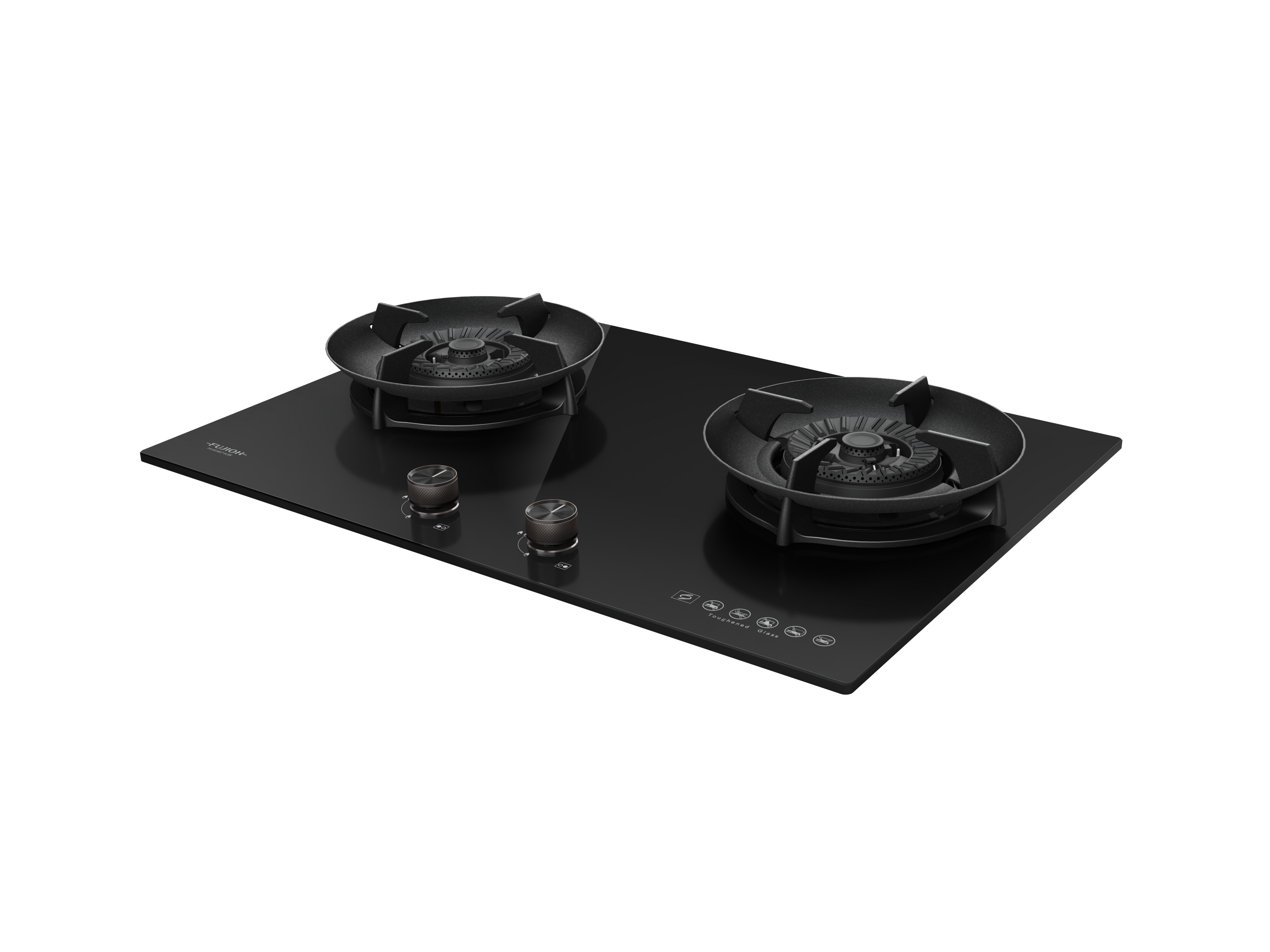 Fujioh FH-GS6827 GLBK two-burner gas hob, further view 2