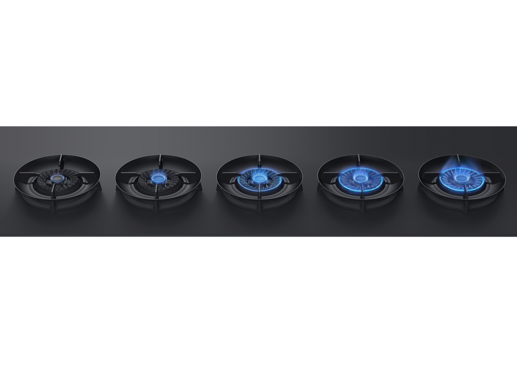 Fujioh FH-GS6820 two-burner gas hob in black glass, further view 7