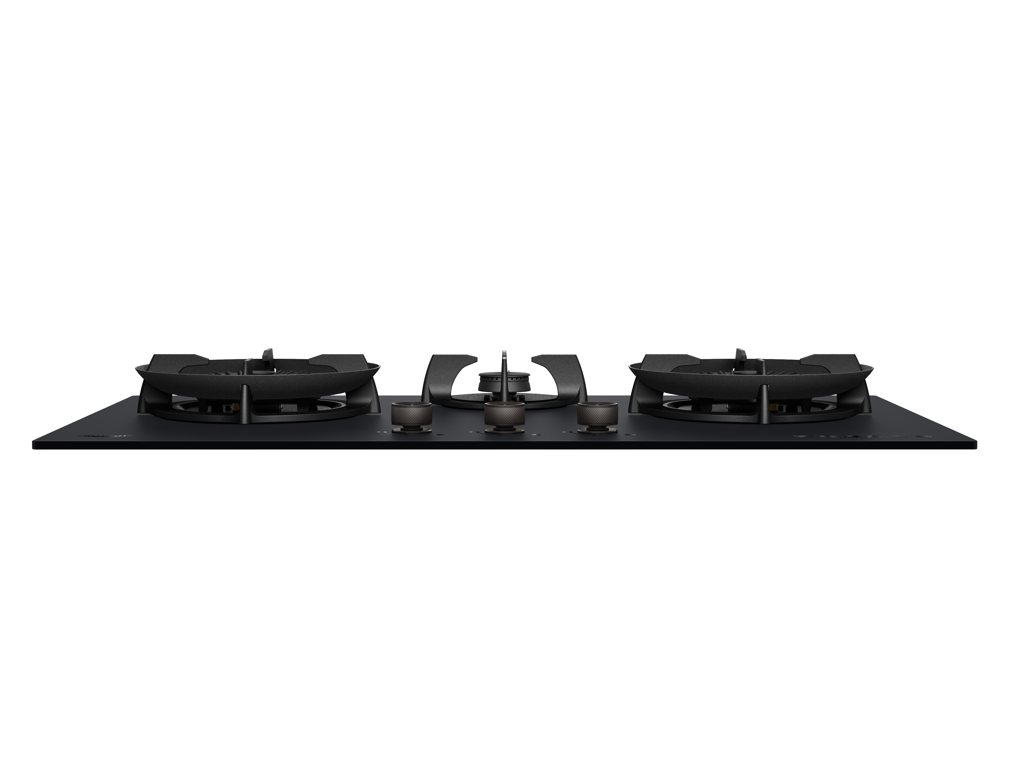 Fujioh FH-GS6830 three-burner gas hob in black glass, further view 4