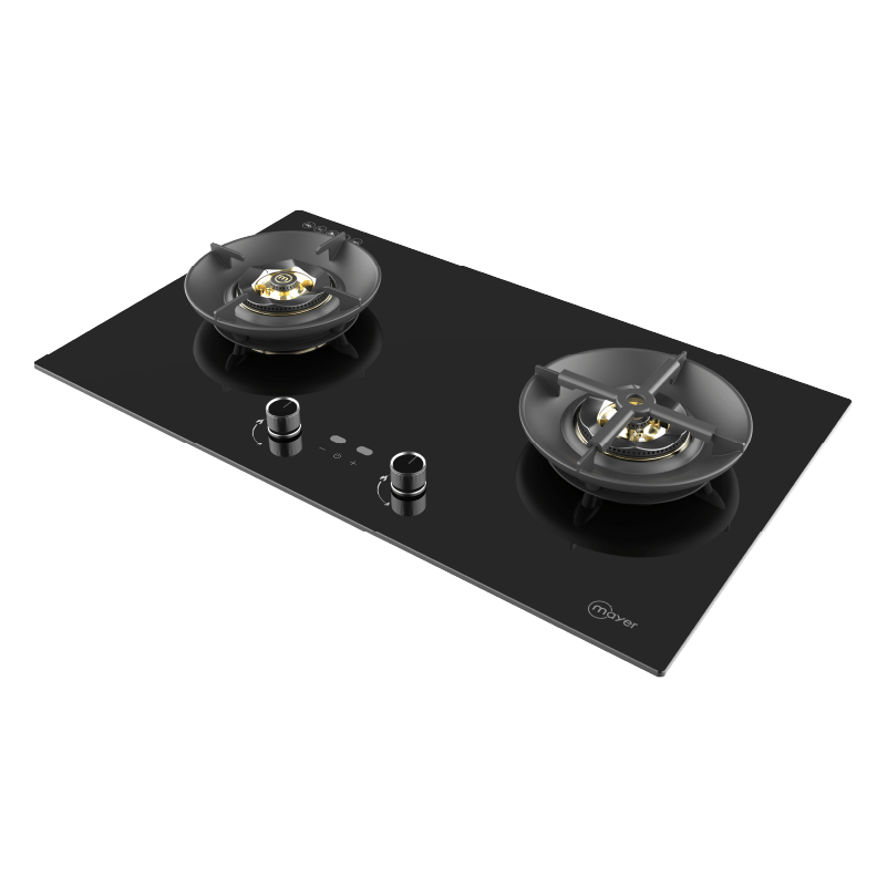Mayer MMGH288HI two-zone glass gas hob, Town Gas, further view 2
