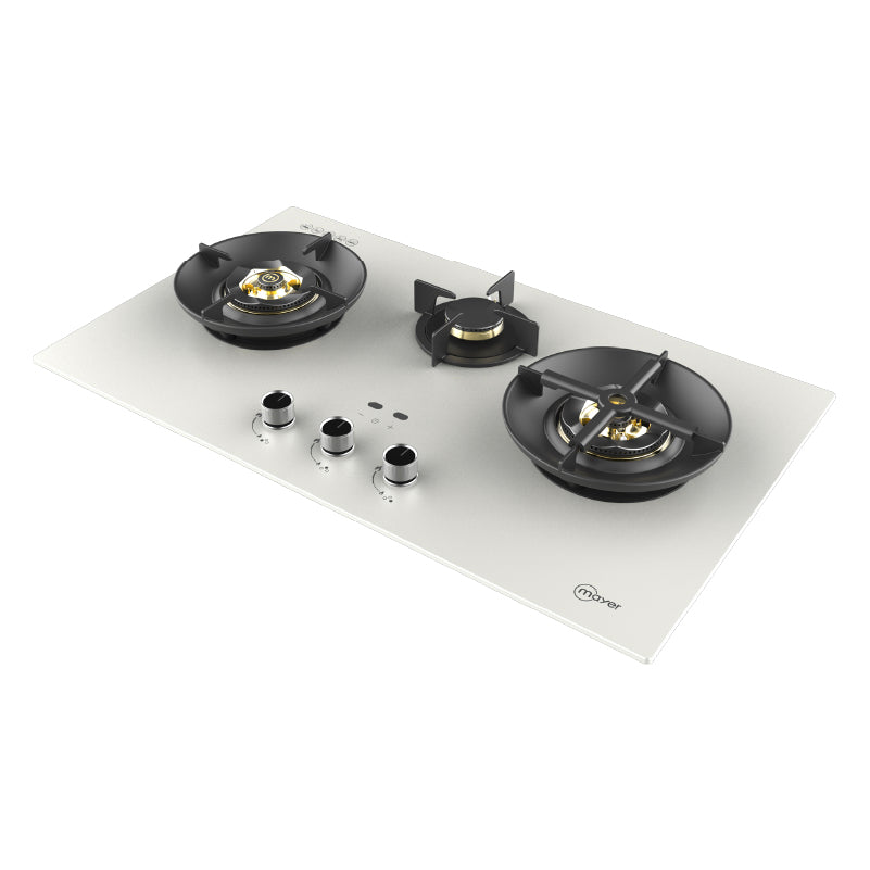 Mayer MMGH388HI three-zone glass gas hob, Town Gas, further view 6