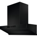 Electrolux ECC9945KB 90 cm slant extractor hood in black glass, angled front view