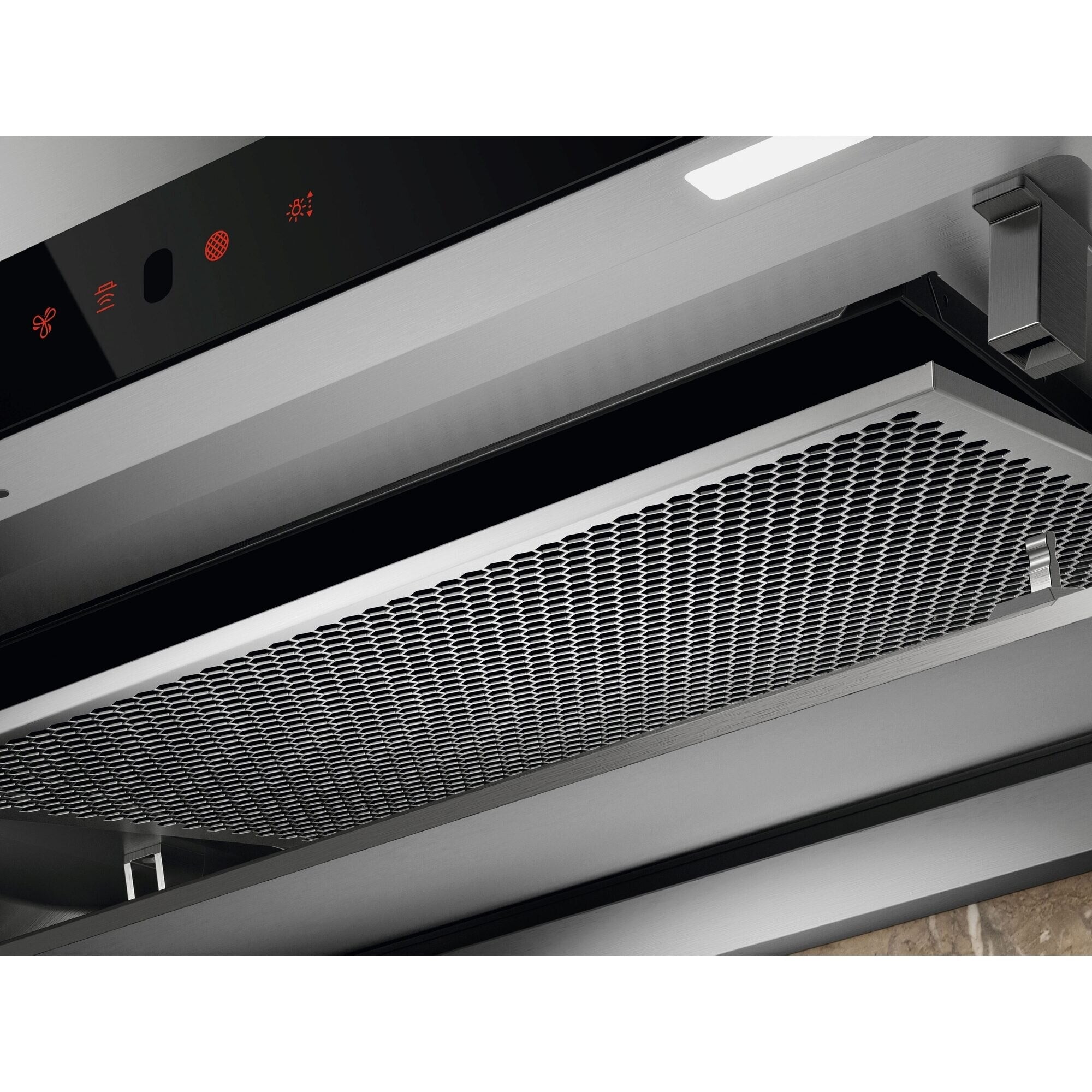 ECT9645XB 90cm chimney extractor hood mesh grease filter detail