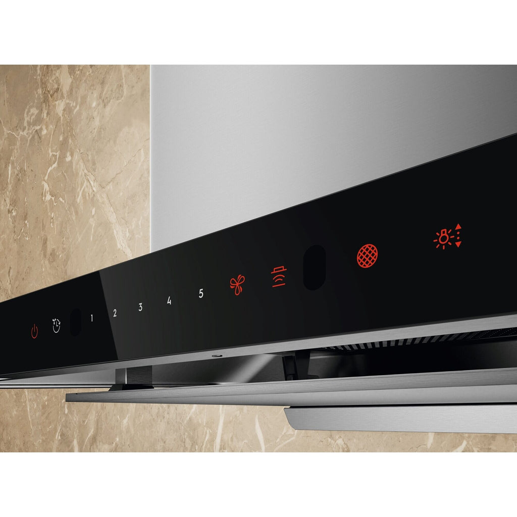 ECT9645XB 90cm chimney extractor hood touch control panel detail