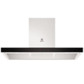 Electrolux ECT9744H 90 cm chimney extractor hood in stainless steel with black glass control strip, front view