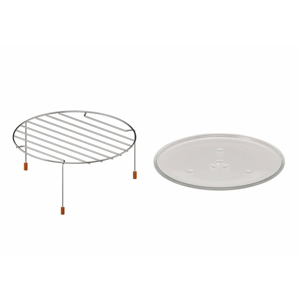 EMG25D22BM 25L combination microwave oven accessories, grill rack and glass turntable