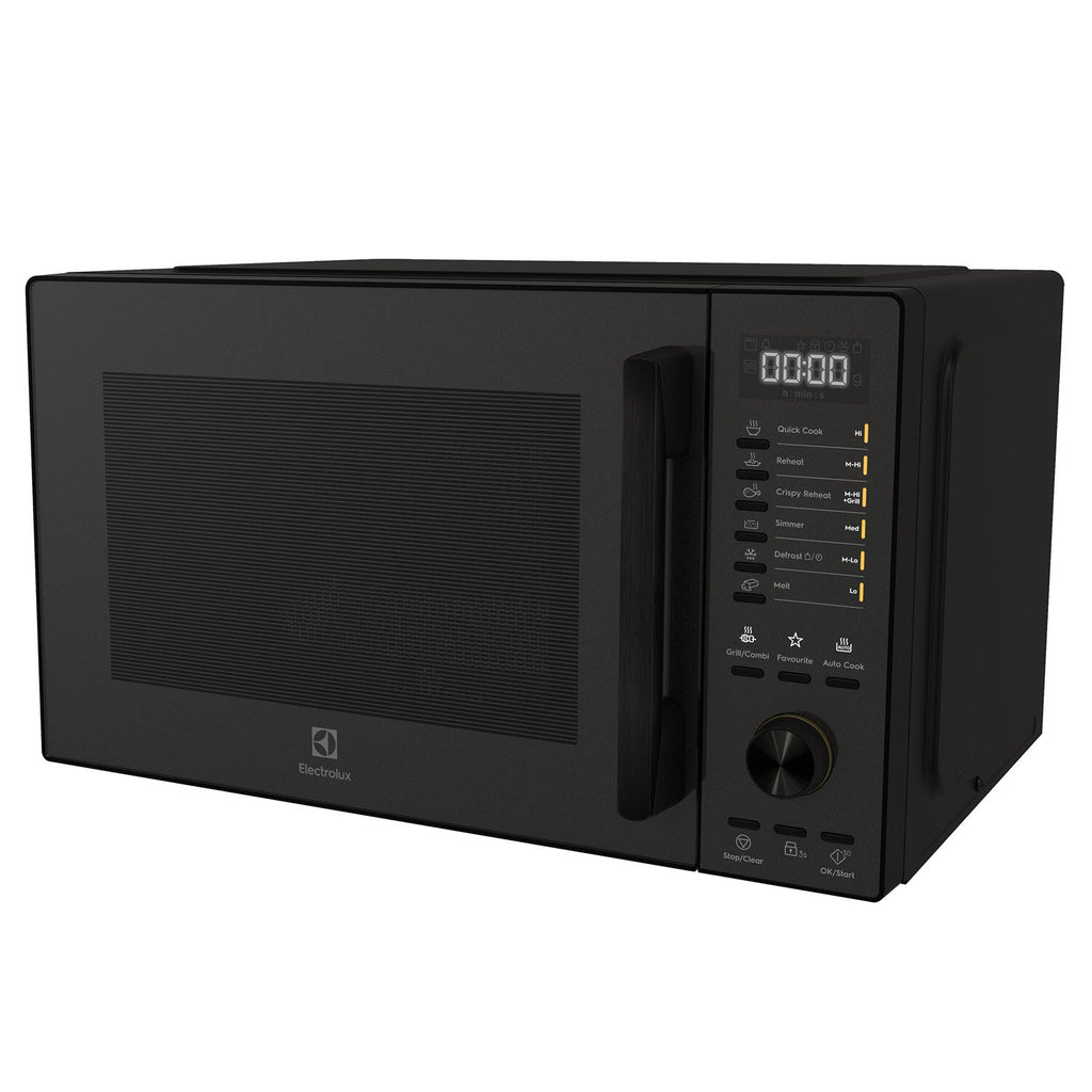 EMG25D22BM 25L combination microwave oven, angled right view