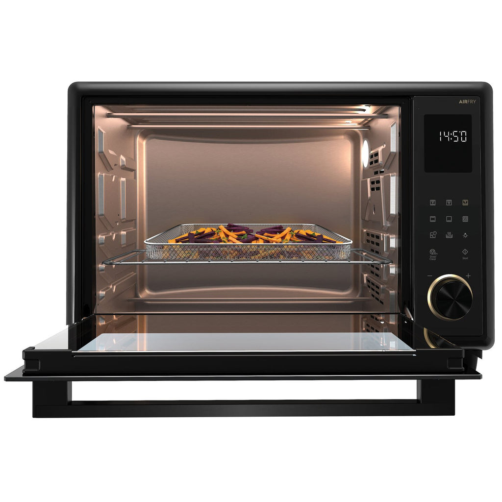 EOT4022XFDG 40L UltimateTaste 700 electric oven air frying vegetables in the mesh basket