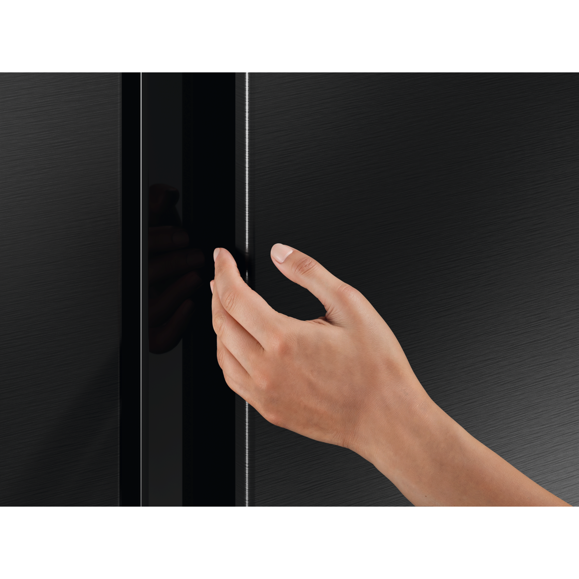 ESE6201B-B 625L side by side refrigerator recessed door handle detail