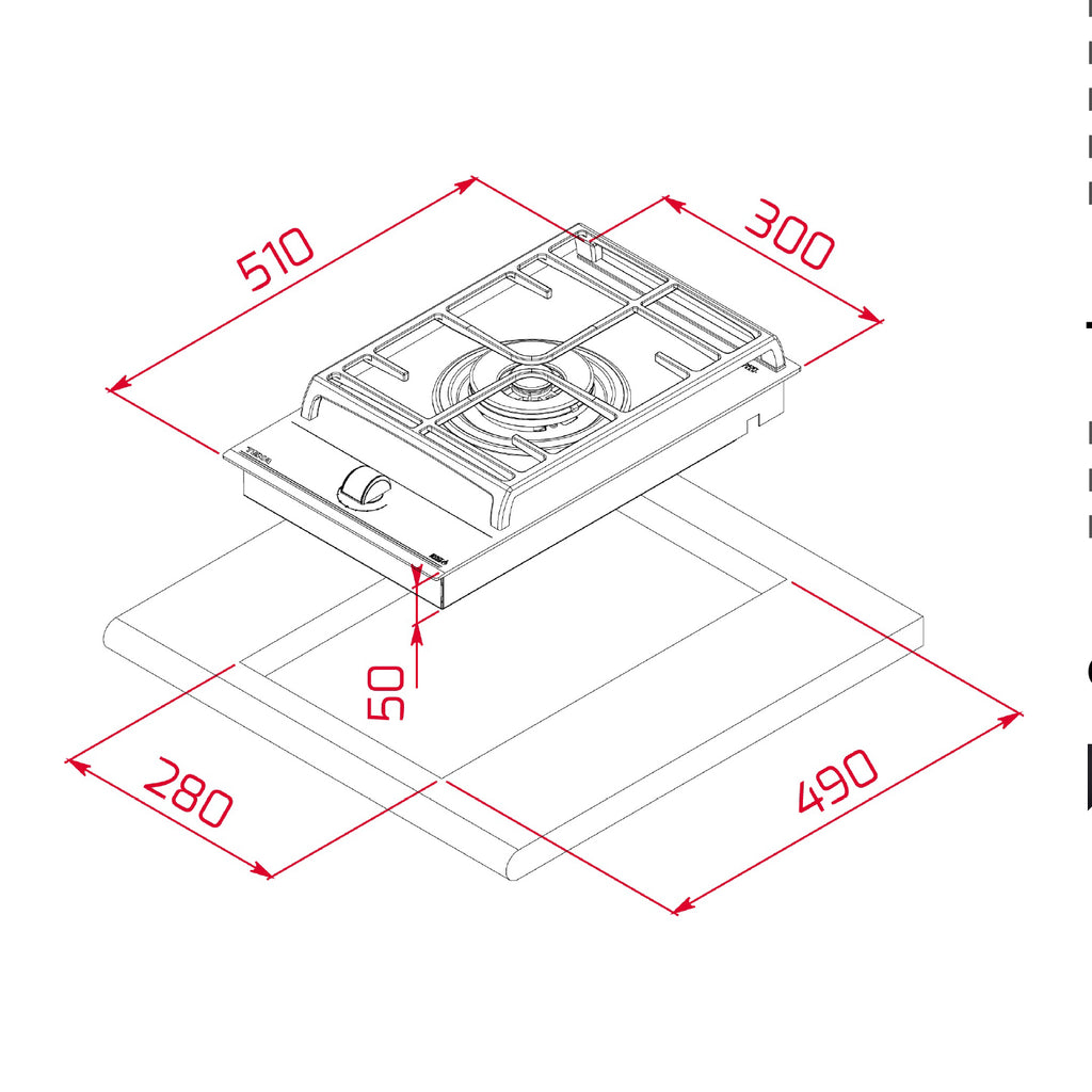 Teka GZC 31330 single-burner domino gas hob, further view 7