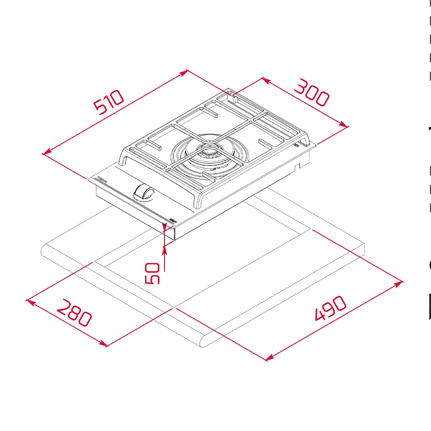 Teka GZC 31330 single-burner domino gas hob, further view 7
