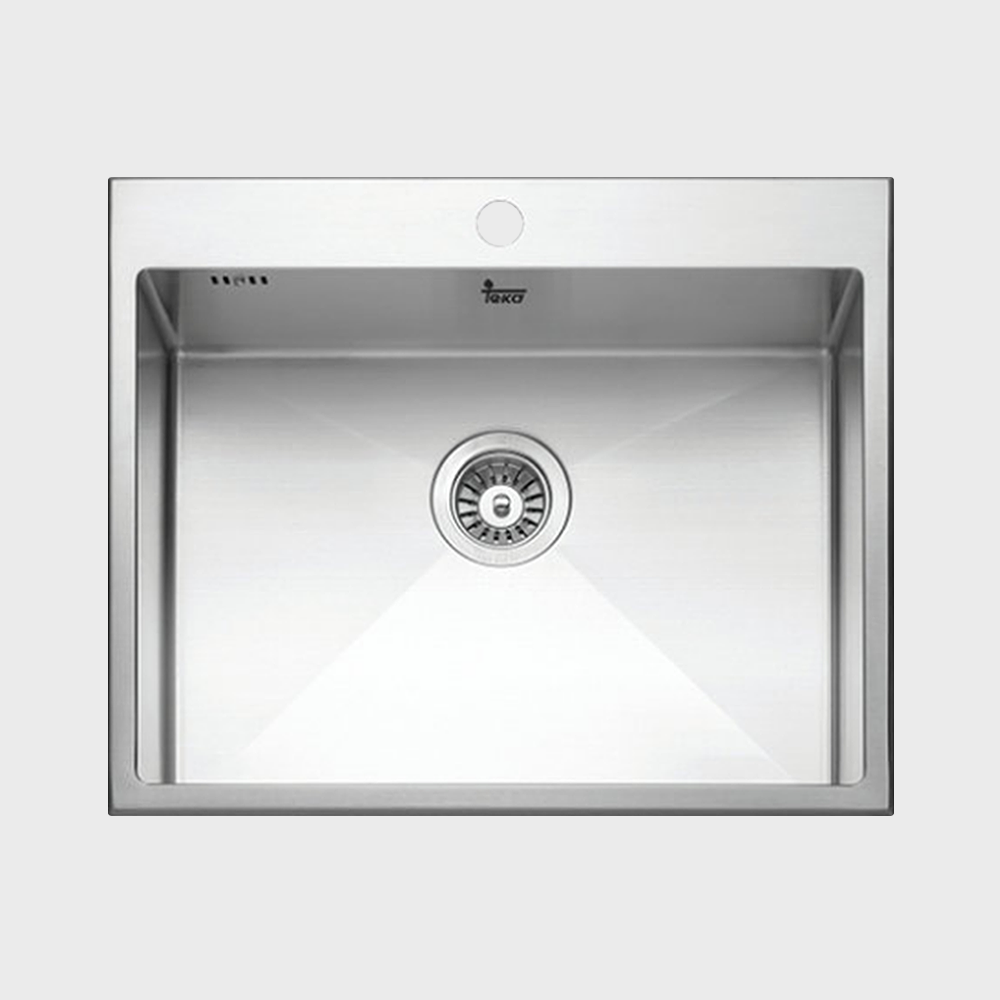 Teka INTRO 60 top mount single bowl stainless steel kitchen sink, 60 cm