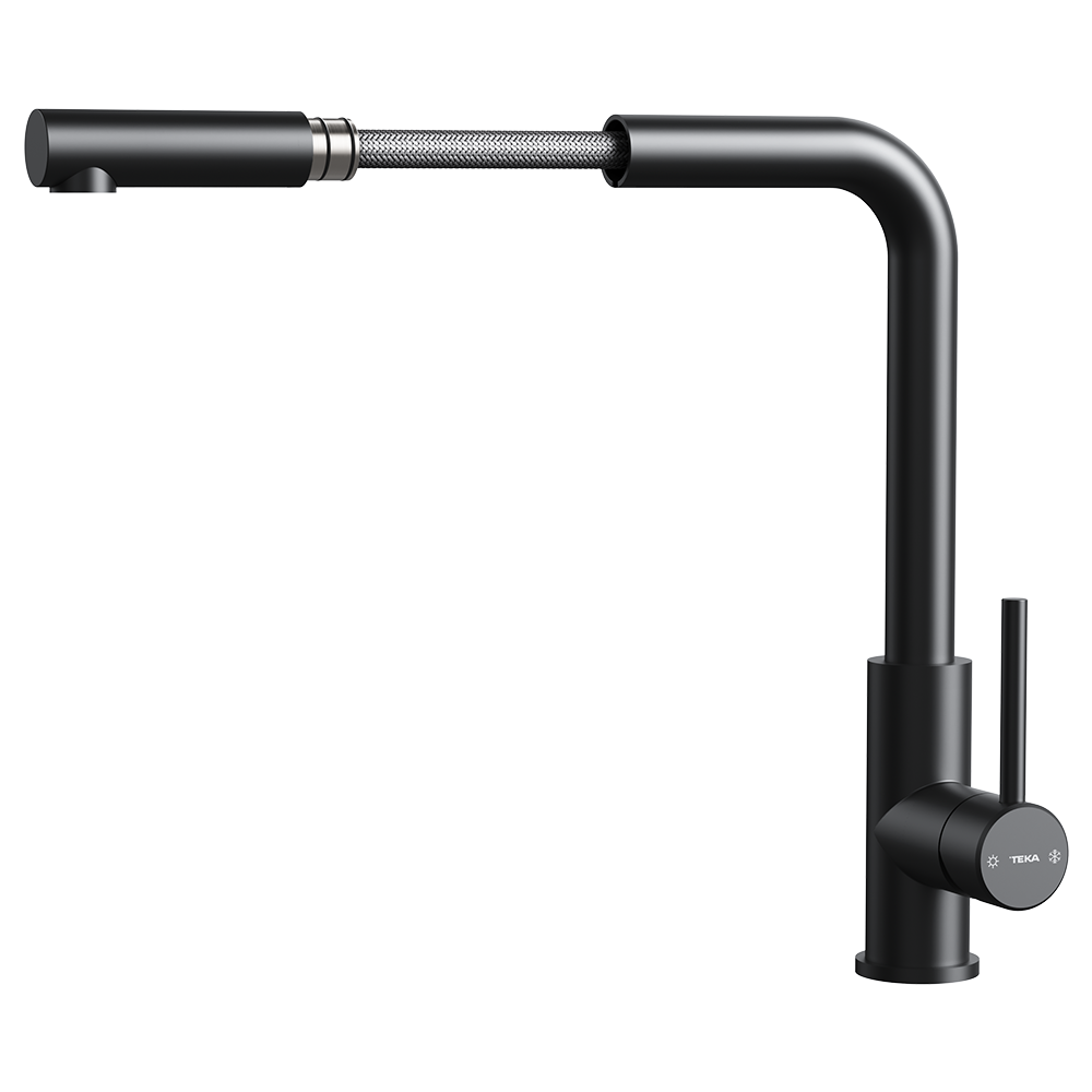 UNI 9331 BK Bold black single lever kitchen ECO tap with
