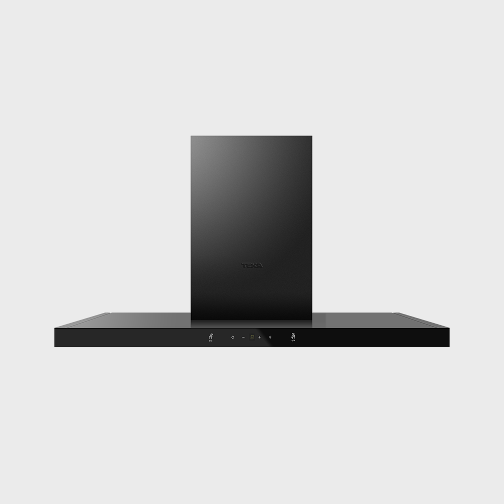 DSI 90 AD Black 90cm chimney hood with touch-free control and