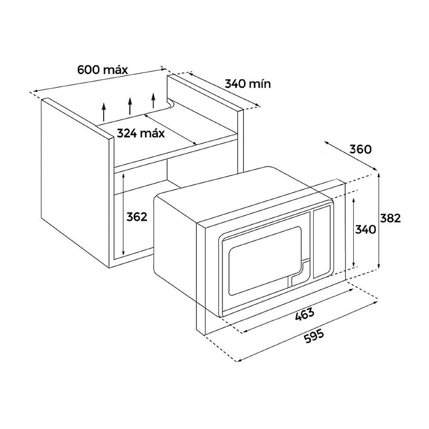 MWE 209 FI 20 litres built-in microwave + grill